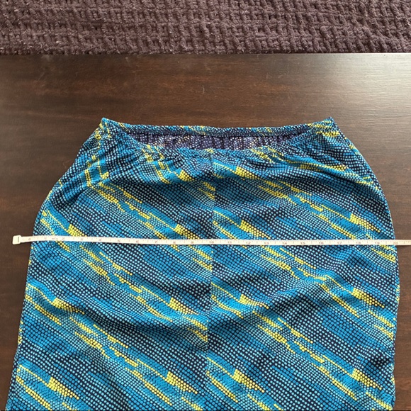 Blue, Black and Chartreuse dot Maternity Mini Skirt with beaded hem - Picture 11 of 11